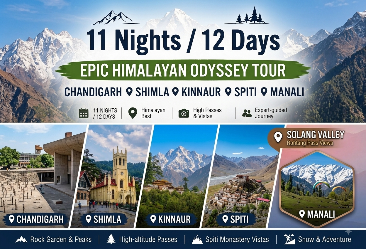 Chandigarh – Shimla – Kinnaur – Spiti – Manali Tour