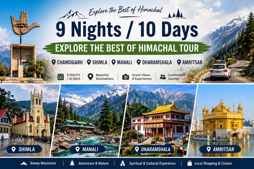 Chandigarh - Shimla - Manali - Dharamshala - Dalhousie - Amritsar tour